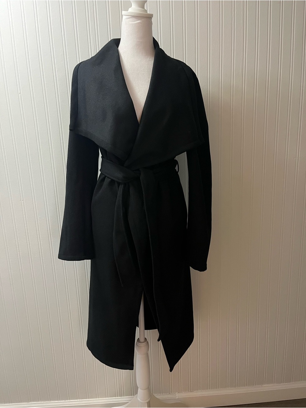 Hem & Thread Black Wrap Trench Coat